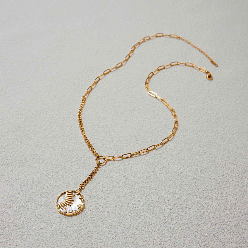 Gold Sun Pendant Necklace